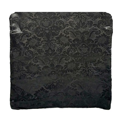 Gothic BLACK 17'' SQUARE PILLOW COVER w/Zipper Damask Brocade Jacquard Decoration