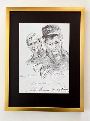 #ad LEROY NEIMAN LEGENDS OF GOLF LEE TREVINO CIRCA 1990#x27;S SIGNED PRINT FRAMED $149.00