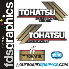 Tohatsu 6hp 4 stroke outboard engine decals/sticker kit