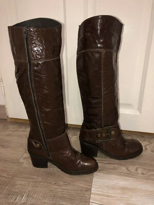 jolies bottes cuir vernis marron hiver TEXTO pointure 38   EXCELLENT ÉTAT - Photo 1/4