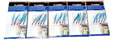 5 X Blue Flash 5 Hook Mackerel Rig Size 1/0  (5 Rigs) - Fladen 17-1253-1/0