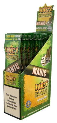 12 x Juicy Jay MANIC Hemp Wraps Flavours aromatisiertes Papier (24Stk)