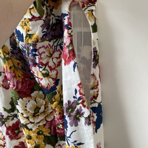 JOULES 100% Cotton Floral Creme Multicolour Floral V Neck Knee Length Dress UK10 - Picture 6 of 7