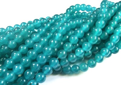 Jade blaugrün Kugeln Perlen 8mm 1 Strang rund