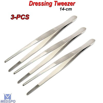 Surgical Cotton Dressing Tweezers 14-cm Tissue Thumb Holding Forceps 3 Pieces CE