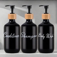 SHOWER SOAP DISPENSER16.9 OZ/BLACKSHAMPOO DISPENSER WITH BAMBOO PUMPSHAMPOO AN