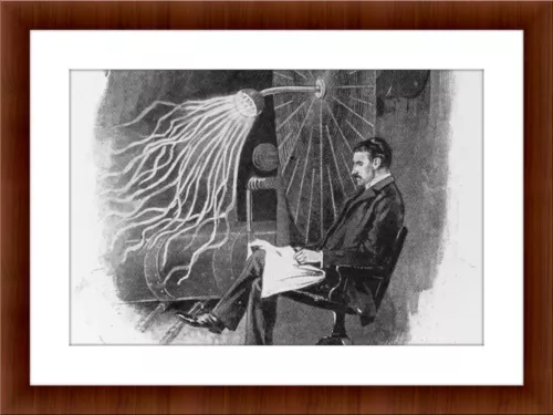 Nikola Tesla Enjoying the Sunday Funnies Photo Wall Art