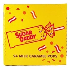 Sugar Daddy Milk Caramel Pops, 24 unidades (CARAMELO DE AZÚCAR - TAMAÑO REGULAR)