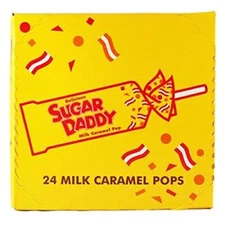 Sugar Daddy Milk Caramel Pops, 24 Count (SUGAR CANDY - REGULAR SIZE)