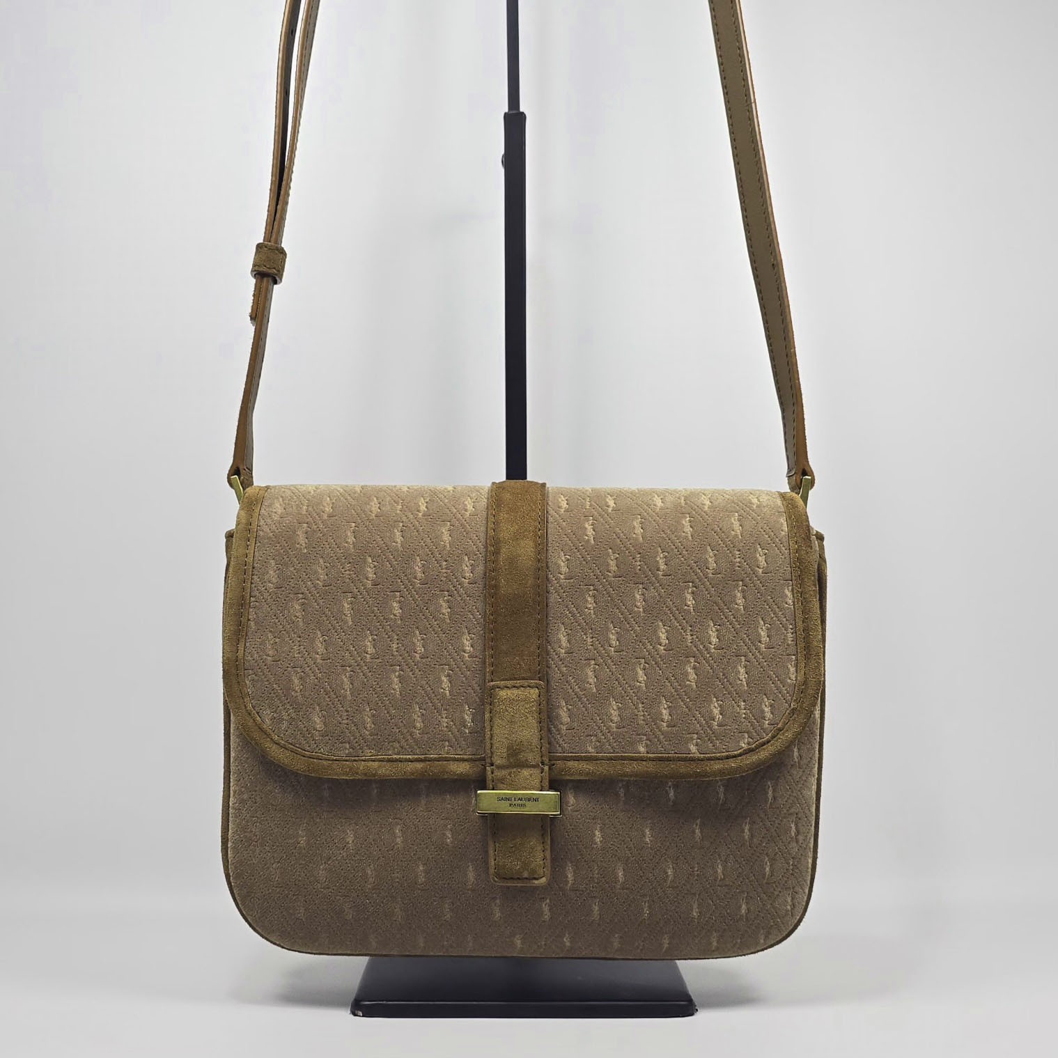 Saint Laurent Le Monogram Borsa a tracolla piccola in velluto 23x18x6 137923668