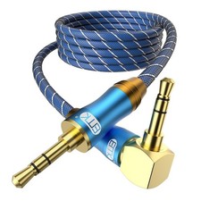 EMK 90 Degree Right Angle Aux Cable 24K GoldPlated,Sound Quality Audio Stere...