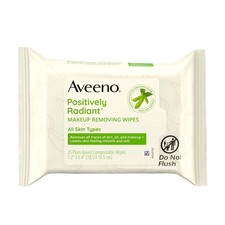 Aveeno Positively Radiant Oil-Free Makeup Removing Facial Cleansing Wipes to...