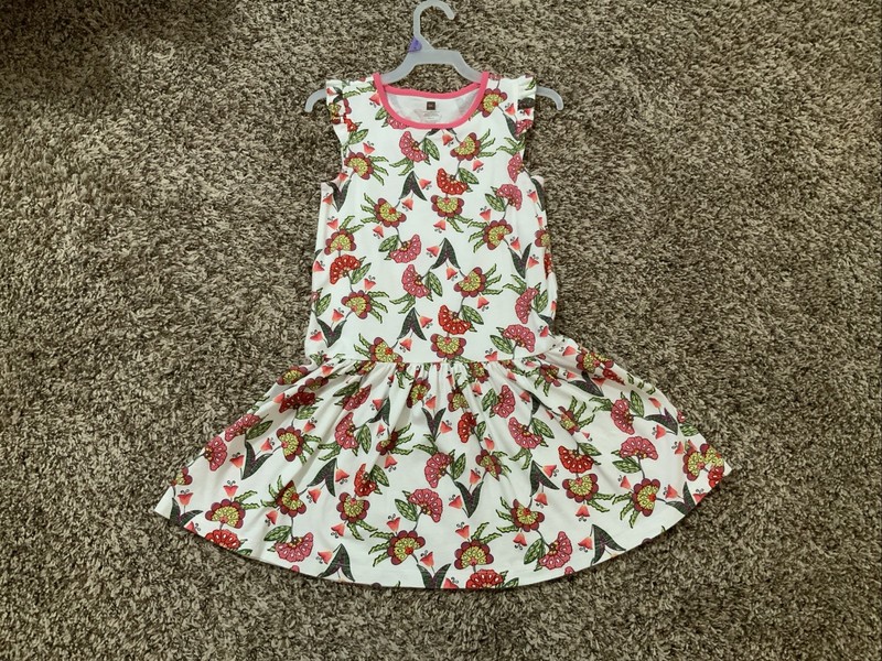 Tea Collection Flutter Sleeve Floral Dress Girls- Size 6- GUC See Notes