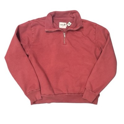 Rudy Jude Quarter Zip Sweatshirt Pullover Dyed Organic Cotton Pink Sz Medium USA