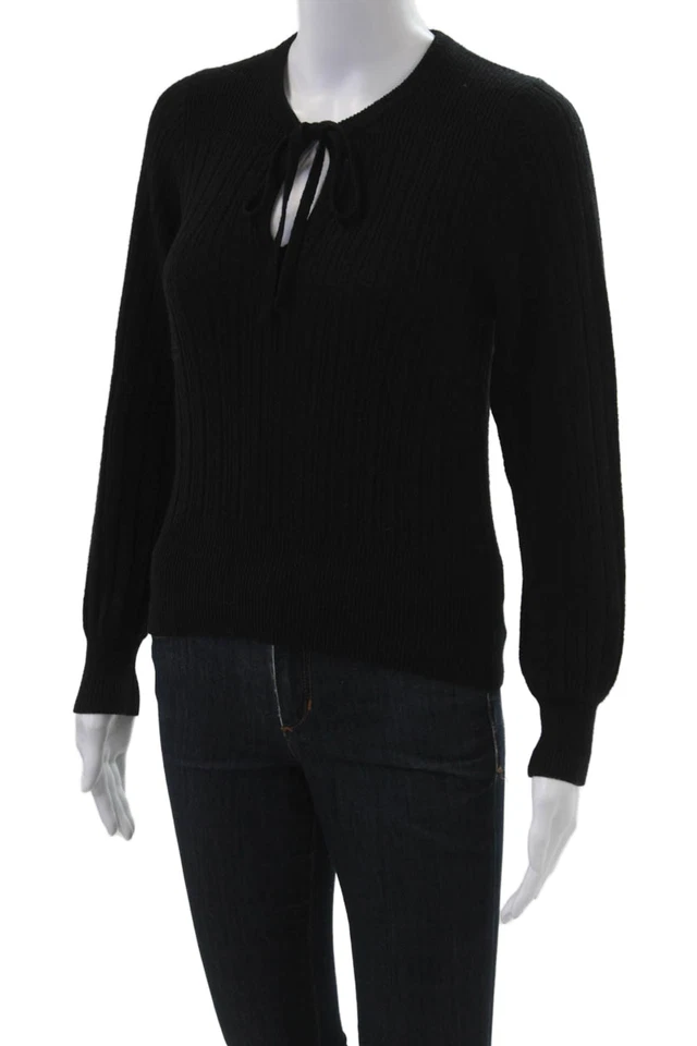White + Warren Womens Black 100% Cashmere Pullover Sweater Size XS - Image 2 of 4