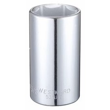 Westward 53Yu99 Westward 1/2 In Drive, 1-3/8" Hex Sae Socket, 6 Points,  Steel,