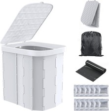 XL Portable Toilet for Adults Kids, Extra Large Camping Toilet  XL Portable Fol