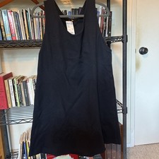 NWT Uniqlo Black Brushed Jersey Jumper Skirt Straight Cut A Womens L