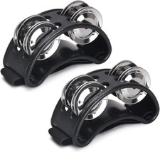 2PCS Foot Tambourine Percussion, Musical Instrument Percussion Pedal with Steel