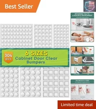 304 Piece Sound Dampening Clear Bumpers: Adhesive Pads for Furniture & Cabinets