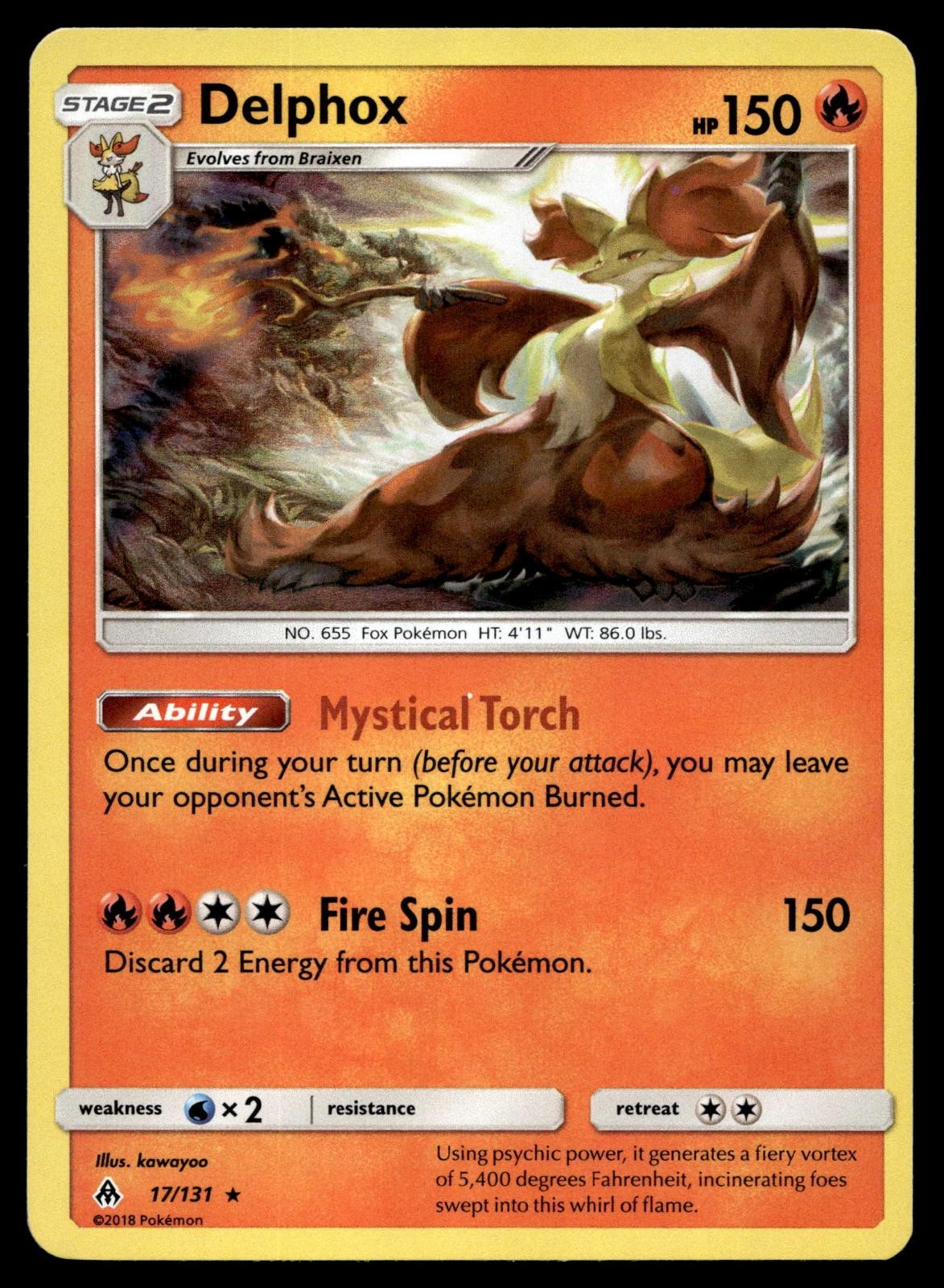 POKEMON DELPHOX FORBIDDEN LIGHT 17/131 HOLO R NM/M