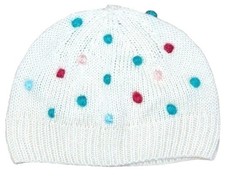 Women's Old Navy Acrylic Small Pom Pom Beanie Fall Winter Hat Colorful L/XL