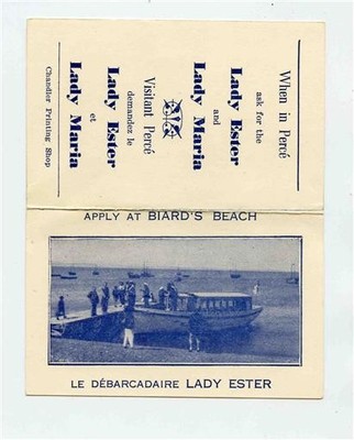 Lady Ester & Lady Maria Ad Card Baird's Beach Perce Quebec Gannets 