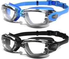 Swim Goggles, 2-Pack Swimming Goggles, anti Fog, No Leaking for Adult Women Men