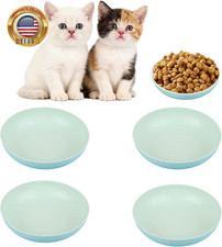 Cat Food Bowl Set 5.7 Inch Wide Shallow Cat Bowl for Relief Whisker Fatigue, Sma