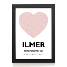 A4 PRINT - Ilmer, Buckinghamshire - Word Heart Design - SP7605