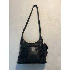 Dawli Vintage Black Genuine Leather Hobo Shoulder Bag Made in USA Minimalist