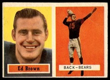 1957 Topps Crease Ed Brown Chicago Bears #43
