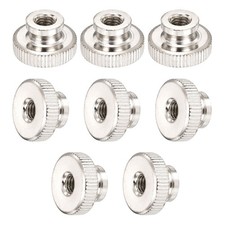 Knurled Thumb Nut, 8Pcs M6 1 Iron Round Knobs nickel plating, Silver Tone