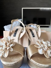 Sandali Donna ALBANO Raso Beige con Fiore – Made in Italy – Taglia 37