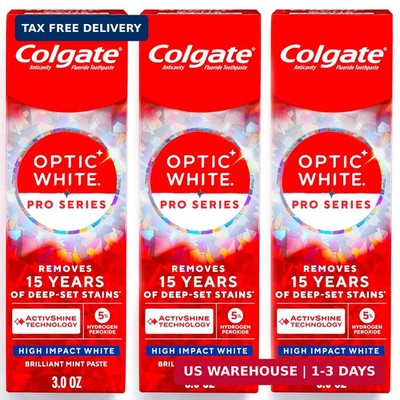 Colgate Optic White Pro Series High Impact White, 3 Pack, Teeth Whitening Toothp