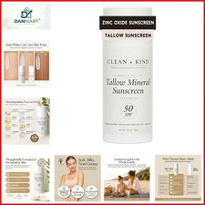 Organic Beef Tallow Sunscreen SPF 50 Zinc Oxide Unscented  Non-Toxic Reef-Sa...