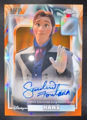 2026 Topps Chrome Disney /25 Hans Frozen Auto Orange Refractor Santino Fontana