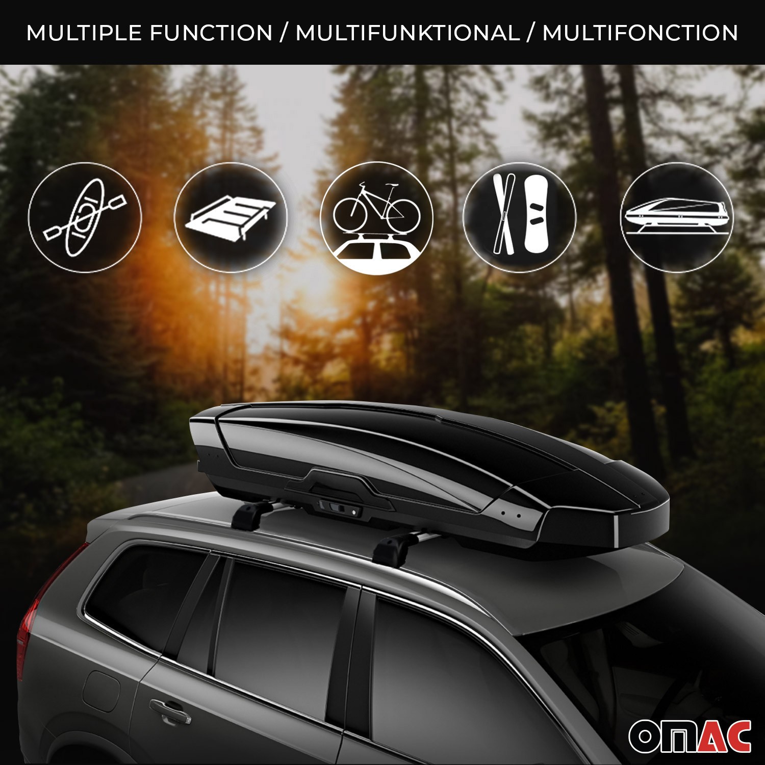 For Maserati Grecale 2023-2025 OMAC Gray Flush-Mounted Roof Rails Cross Bars