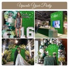 12 Pcs Shimmer Wall Backdrop Panels Square Sequin Party Decoration Green 3x4 Ft — photo 6