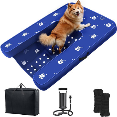 Inflatable Dock Platform, Dog Boat Ramp Floating Non-Slip Oxford and PVC with La