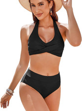 Costumi Da Bagno Donna Due Pezzi Push up Imbottito Reggiseno Scollo a V Costumi 