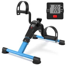 Folding Pedal Exerciser Mini Exercise Bike Portable Peddler Under Desk Bike w...