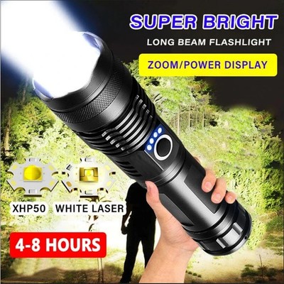 12000000 Lumen Taschenlampe LED 5000 Meter Taktisches Fackel Arbeitslicht USB DE