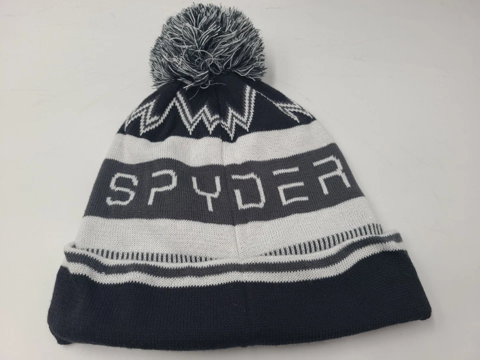 Spyder Active Pom Gorro Invierno Tejido Sombrero Medias Gorra Poliéster Hombres Mujeres Negro Foto 2 de 4