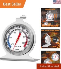 Stainless Steel Oven Thermometer 50-300 C/100-600 F, Analog Instant Read, Bat...
