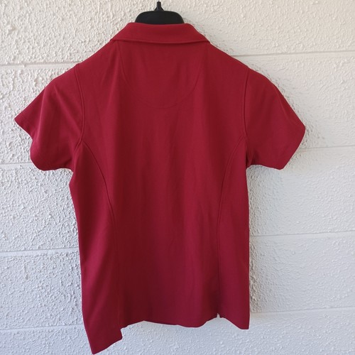 Pebble Beach Performance Women's Red Quarter Zip Polo Shirt Size S Golf Casual - Picture 9 of 9