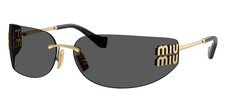 Authentic Miu Miu MU A51S ZVN10P Black and Gold Women's Wrap Sunglasses