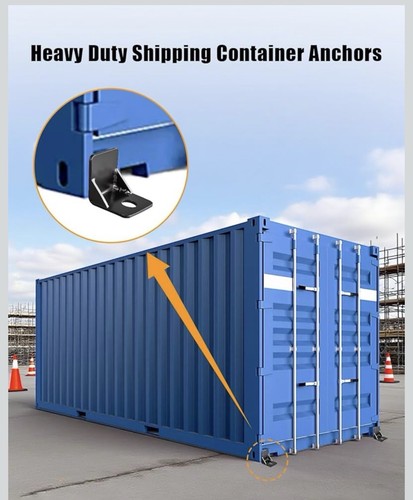 Heavy Duty Shipping Container Anchors 4 Pack - Anti-Rust Tie Downs