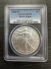2006 W PCGS MS70 AMERICAN SILVER EAGLE  Old Blue Holder -D20