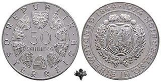 ÖSTERREICH 50 schilling 1974 SILVER Silbermünze Police Force Austria
